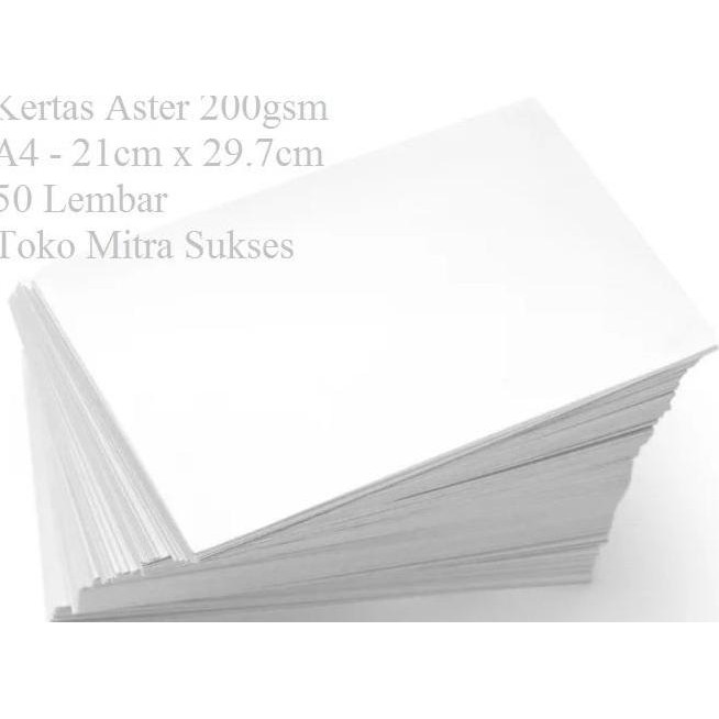 

baru Kertas Aster 200gsm A4 isi 50 Lembar