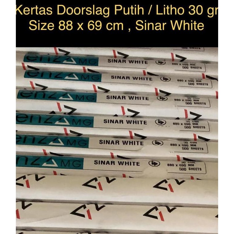 

baru Kertas Doorslag putih / Litho 30 gr " Sinar White