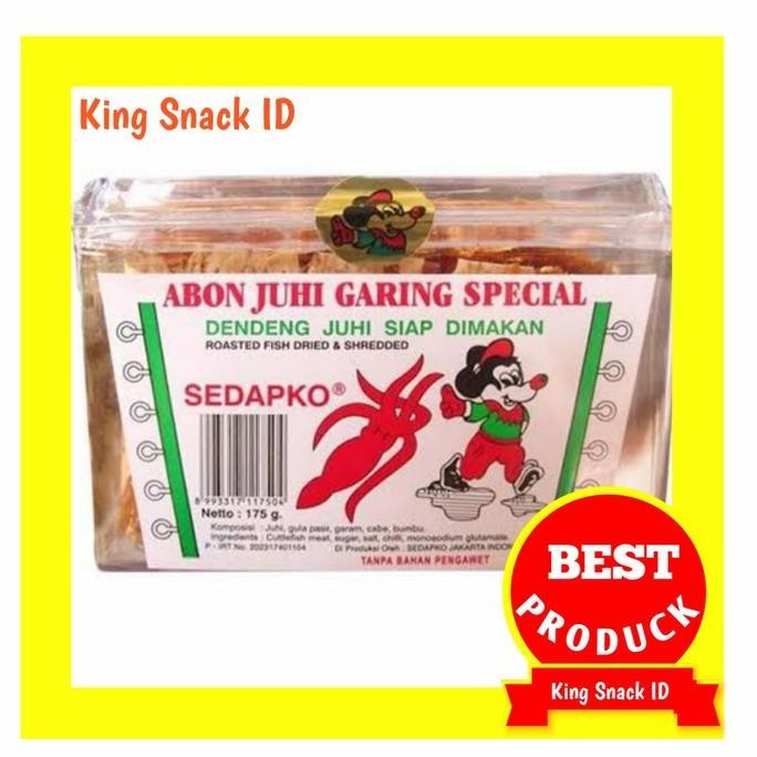 

Grosir Snack Juhi Cumi Garing / Abon Juhi Sedapko 175 Gr