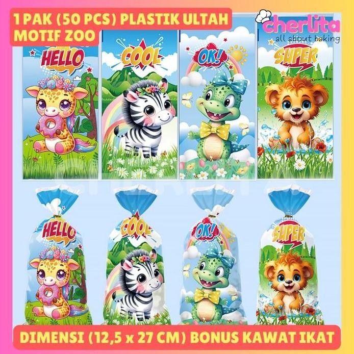 

ready stock 50 PCS Plastik Cookies Snack Ulang Tahun Packaging Kue Kering Hampers