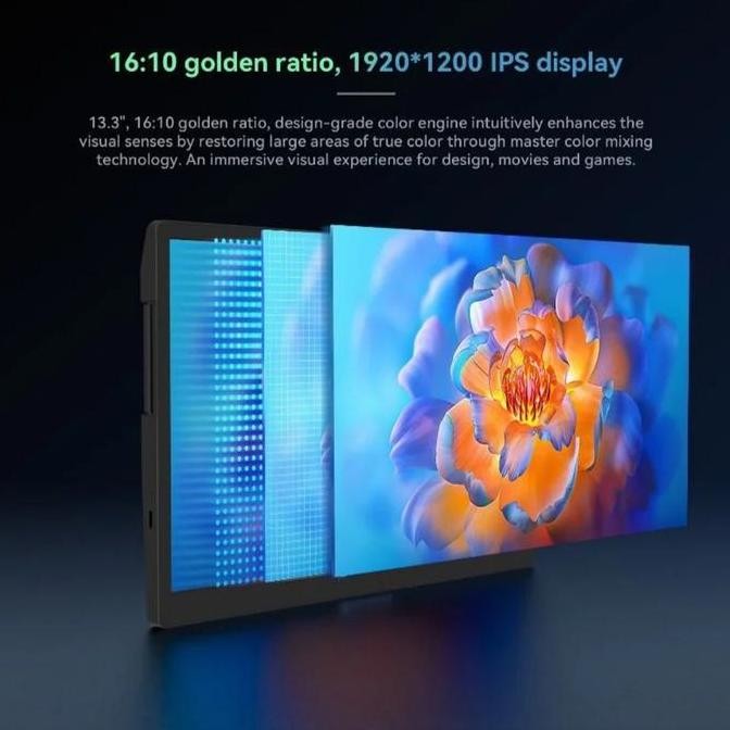 Triple Portable Monitor Triple Laptop Screen Extender Dual 13.3inch 1080P LCD monitors portable Tri 