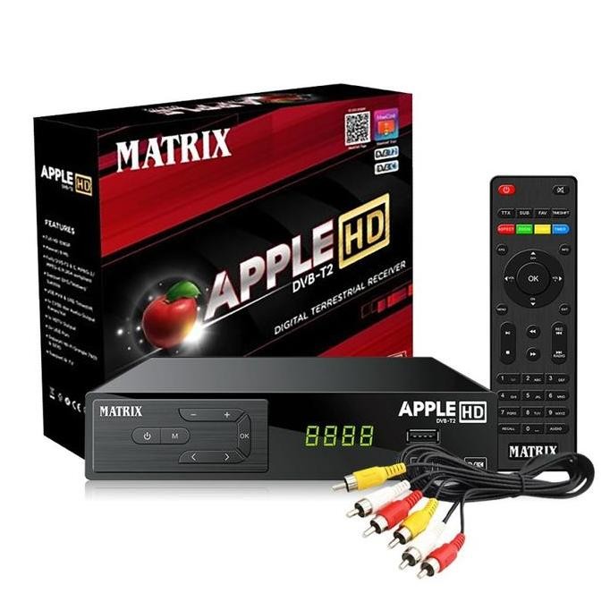 new  STB SET TOP BOX MATRIX APPLE HD + DONGLE WIFI MATRIX DVB T2