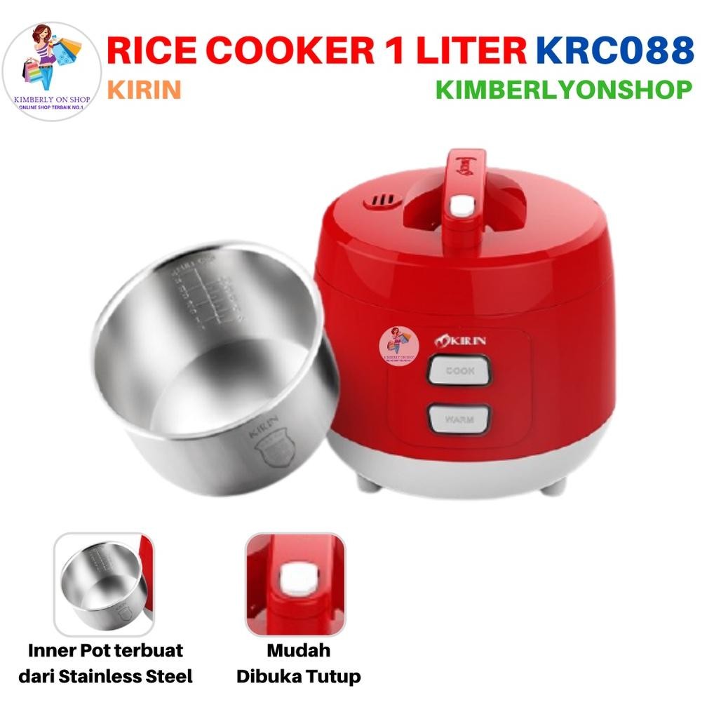 Rice Cooker Magic Com Kirin Stainless Steel 1 Liter Krc 088 Stok