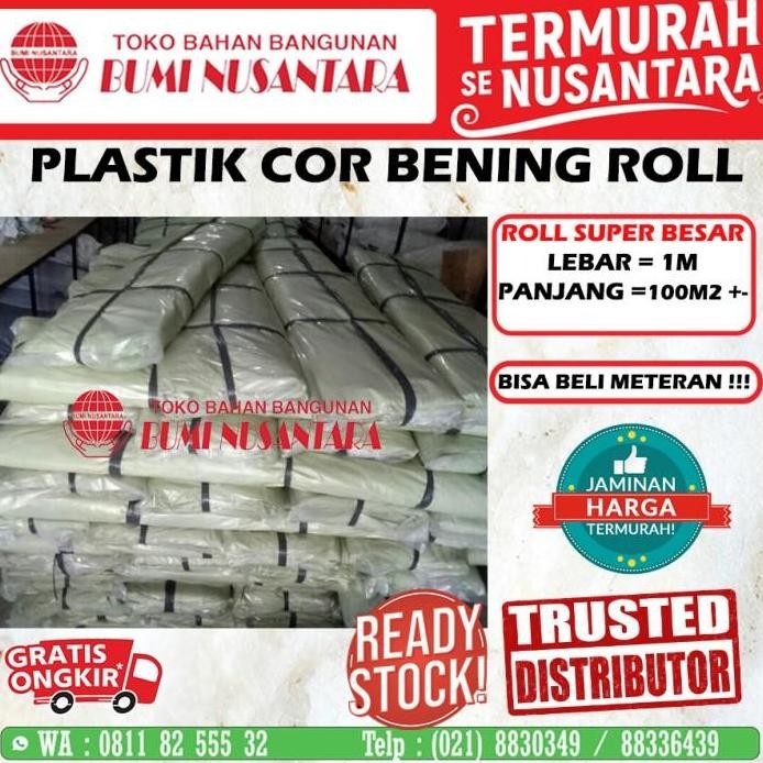 

ready stock Plastik Cor Bening Roll Besar 100M Super Tebal Bening Clear Hijau