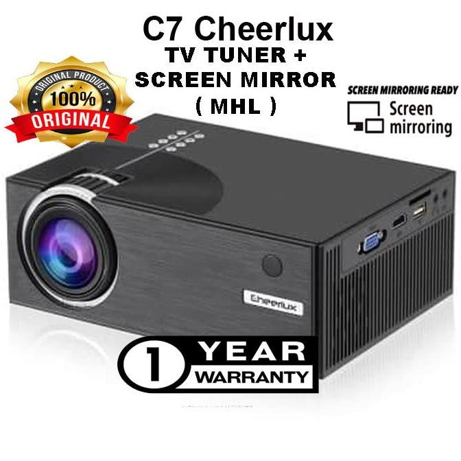 New C7 CHEERLUX mini LED projector 1500 lumens + TV Tunner, C6