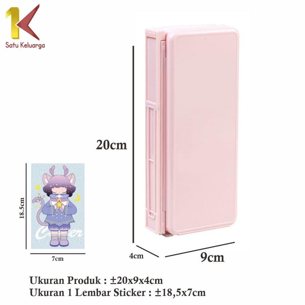 

Satu Keluarga Tempat Pensil 2IN1 Multifungsi A73 Kotak Pensil Lipat dengan Tatakan Buku dan Papan Tulis Praktis / Pencil Case Book HolderAnakSekolah