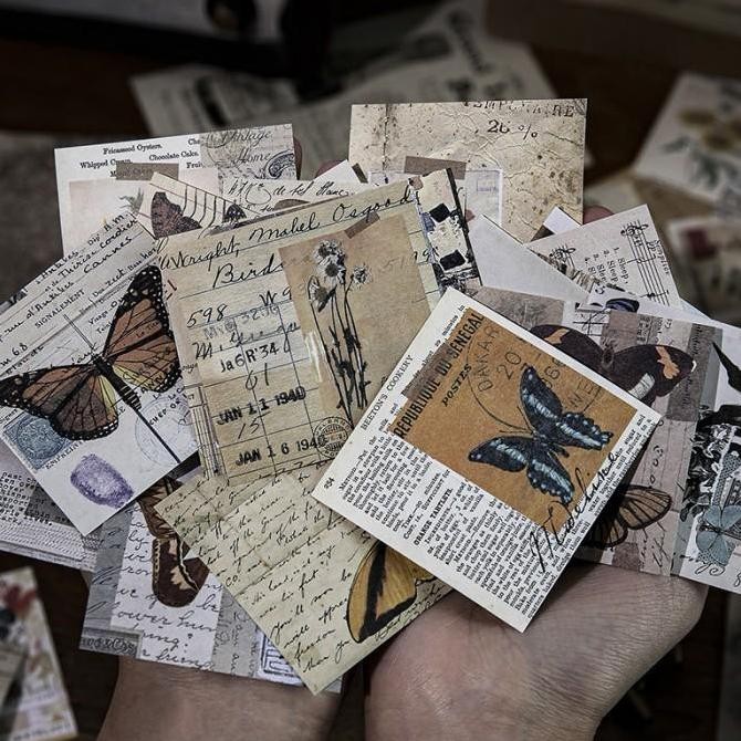 

baru 400 Lembar Kertas Vintage Scrapbook Set JOURNAL PAPER MIDDLE SERIES Kertas Craft