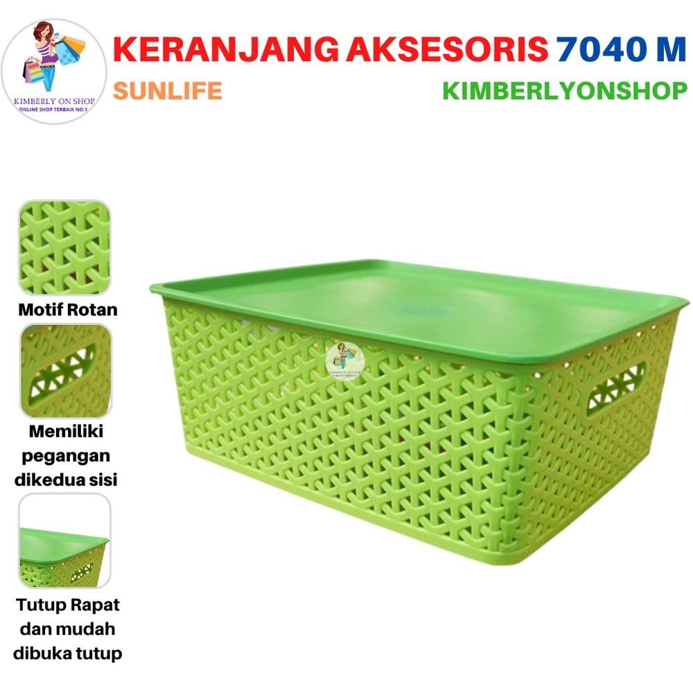Keranjang Serbaguna Dengan Tutup Narita Basket 7040 M Sunlife Stok