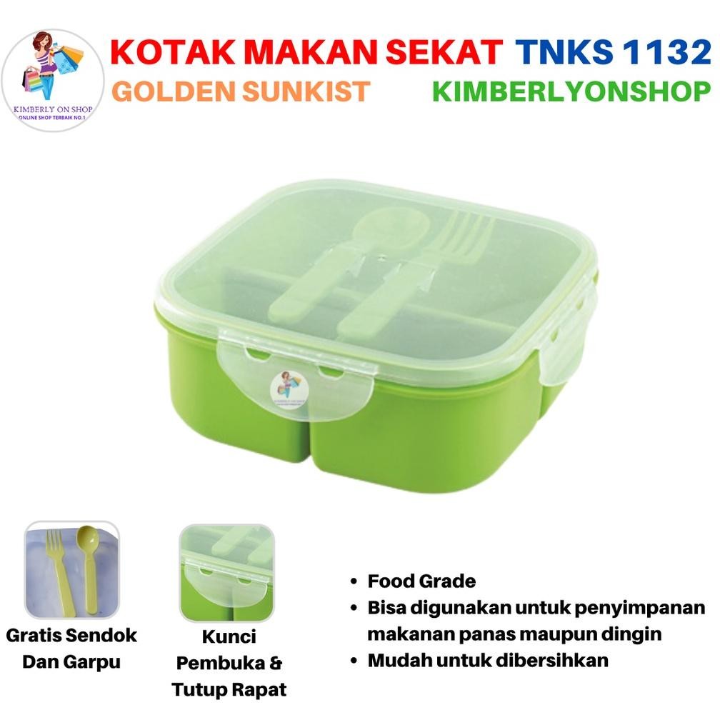 Tempat Makan Nasi Kotak Bekal Lunch Box Tnks 1132 Golden Sunkist Baru