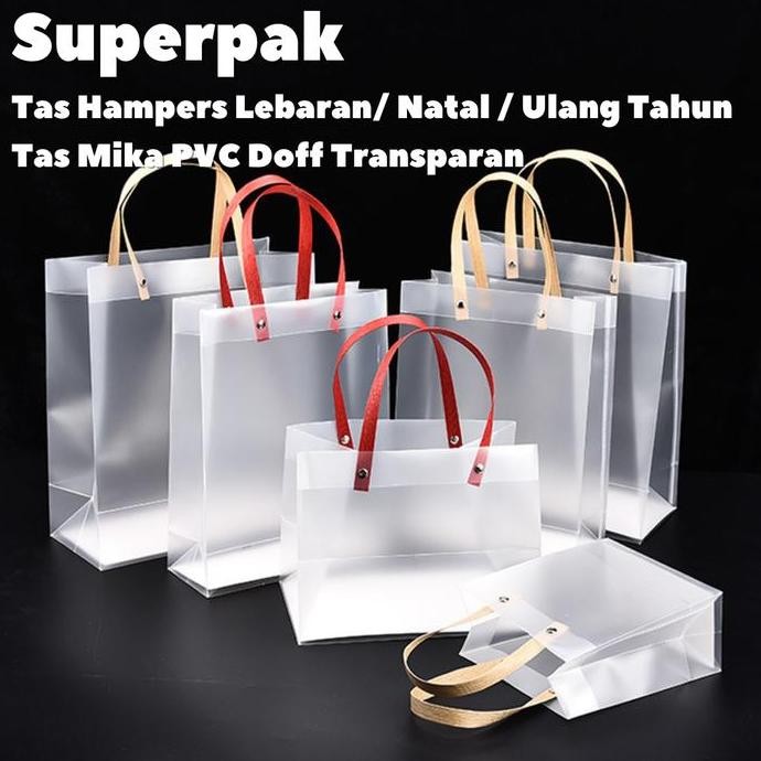 

ready stock (Grosir 10buah) Tas Mika Doff Transparan Goodie Bag Premium Hampers