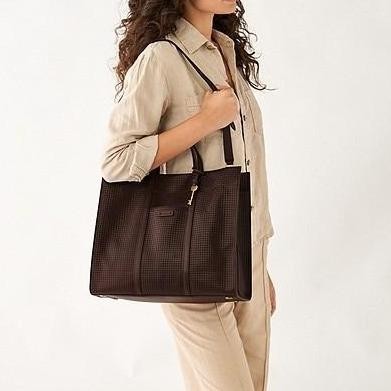 Murah Fossil Carmen Tote Bag Espresso Dark Brown