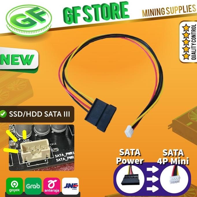 new  Kabel Power SATA to SATA Mini 4 Pin SSD HDD Motherboard Riserless