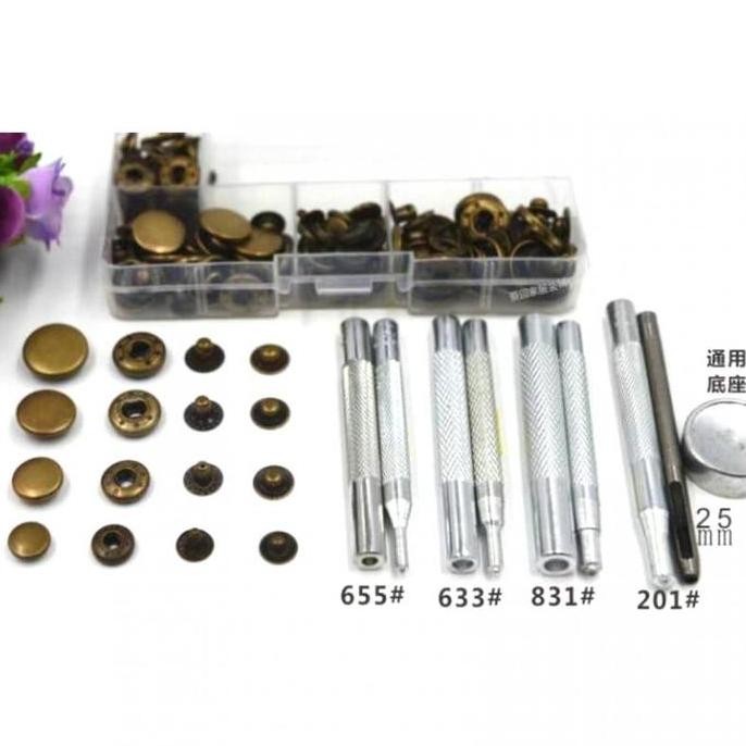 Set Alat Pasang/Getok Paku Kancing Snap/Keling murah