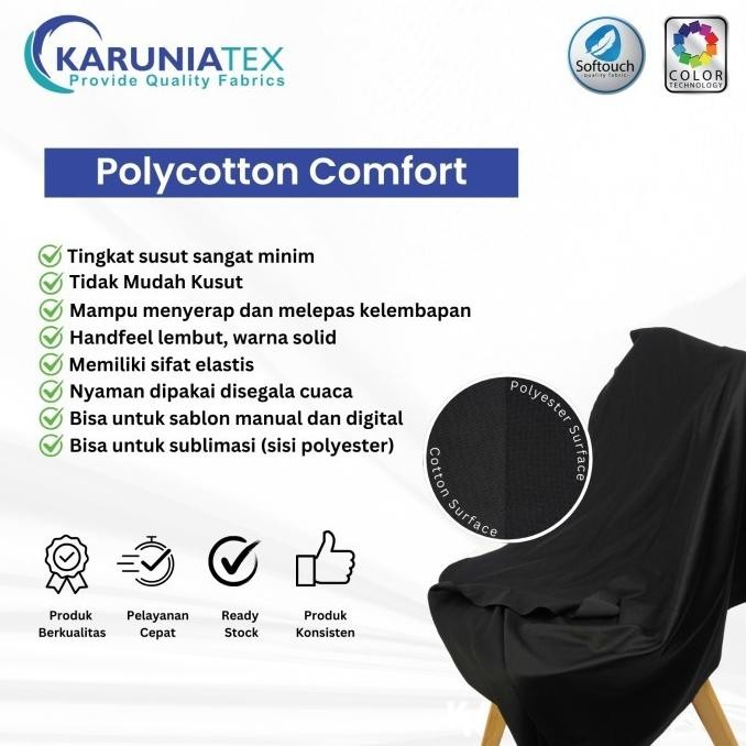 Kain Polycotton Comfort | Putih | Karunia Textile murah