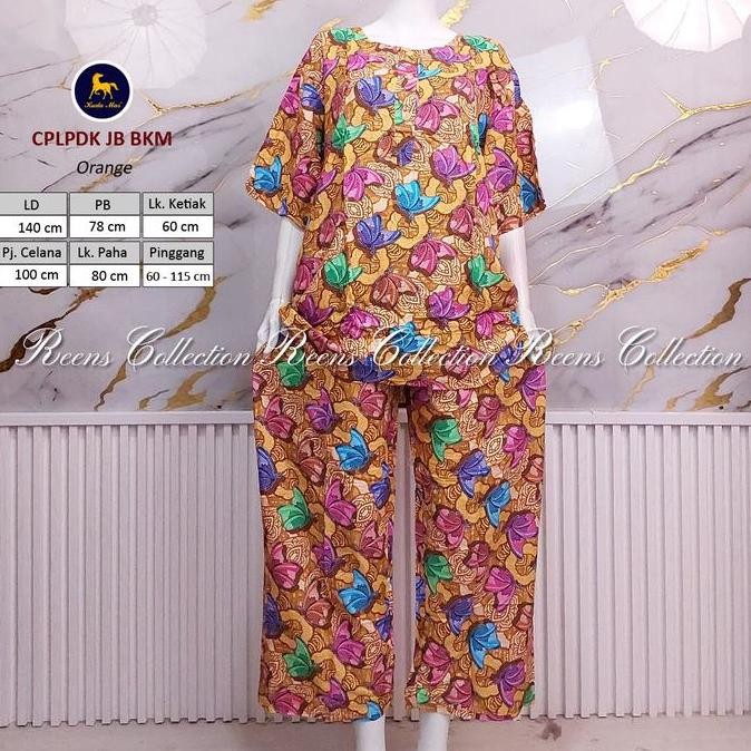 ready stock Batik Kuda Mas Setelan CPLPDK Jumbo LD-140 Busui 3 Kancing | Piyama Rayon Panjang Lengan