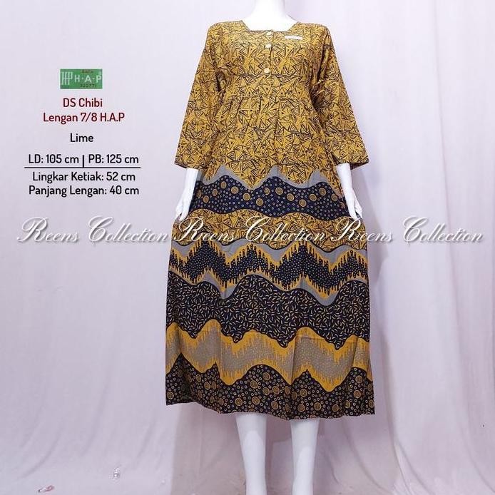 ready stock Batik H.A.P Daster Chibi Lengan 7/8 | Daster Panjang Semata Kaki Tali Pinggang Busui 3 K