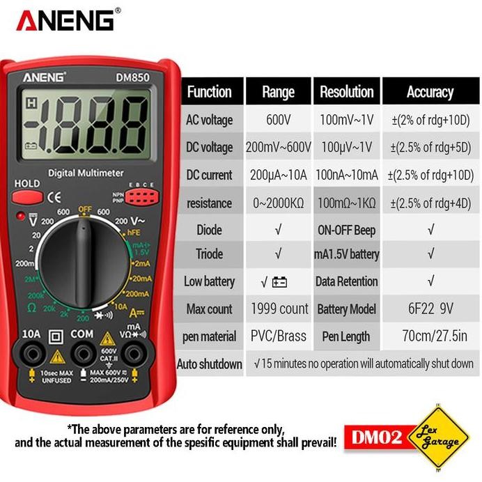 Multimeter Avometer Multitester Digital Tang Ampere Digital ANENG