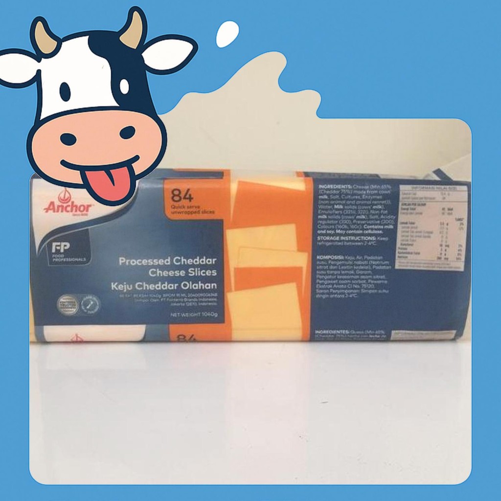 

Terbaru Anchor Cheddar Cheese Slice / Keju Cheddar Merah - Repack 28 Pcs