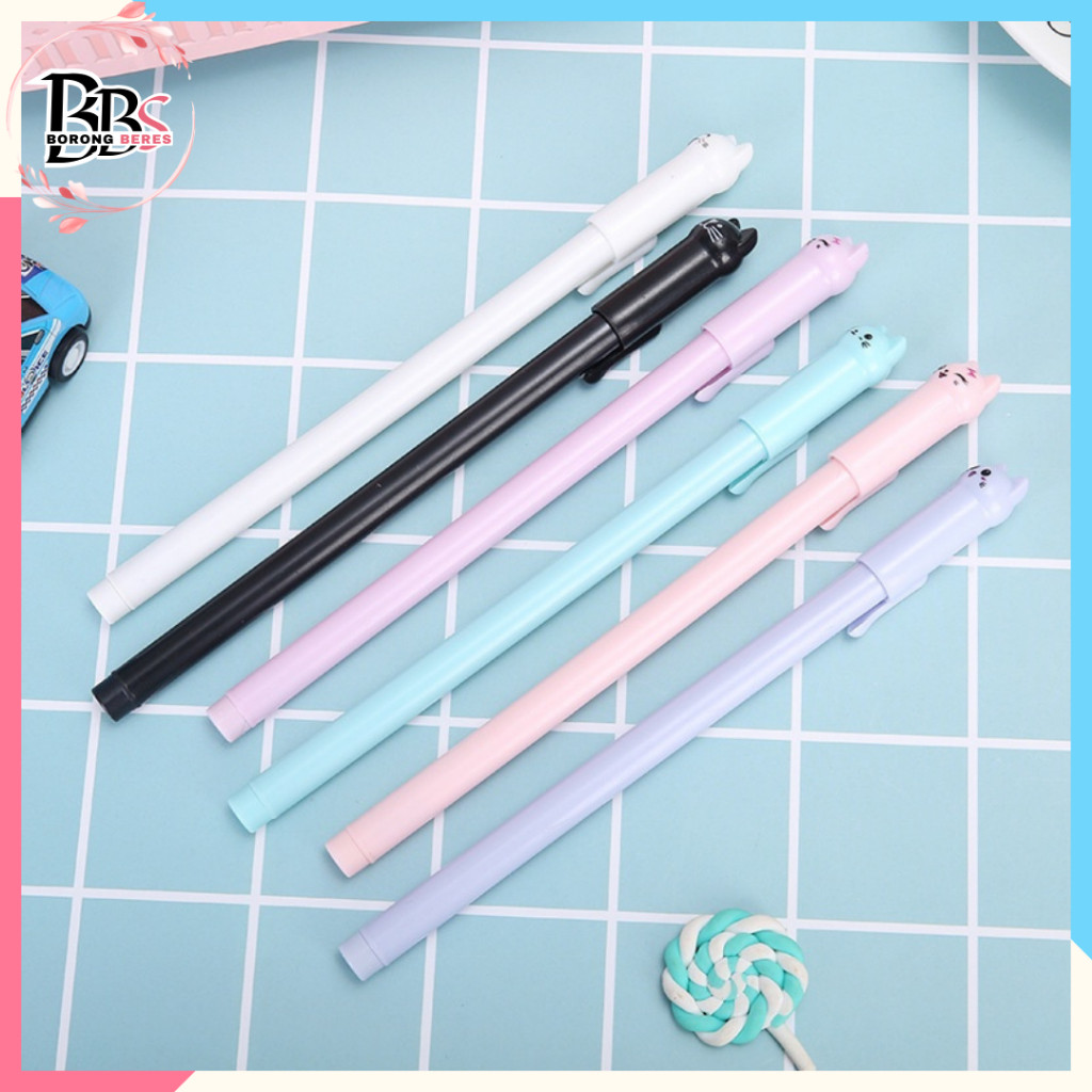 

BORES Pena Karakter Meow Kucing Lucu Pulpen Karakter Gel Imut Pulpen Gel Pena Murah