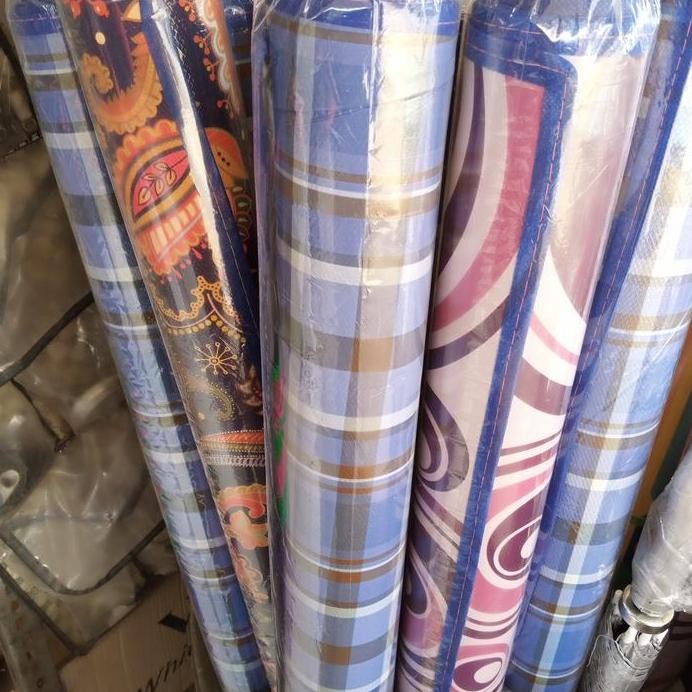 tiker gulung plastik/ karpet lantai motif / lipat murah
