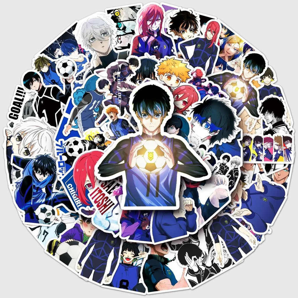 

50pcs BLUE LOCK Graffiti Sticker Personality Creative Decoration Phone Case Luggage Waterproof Sticker