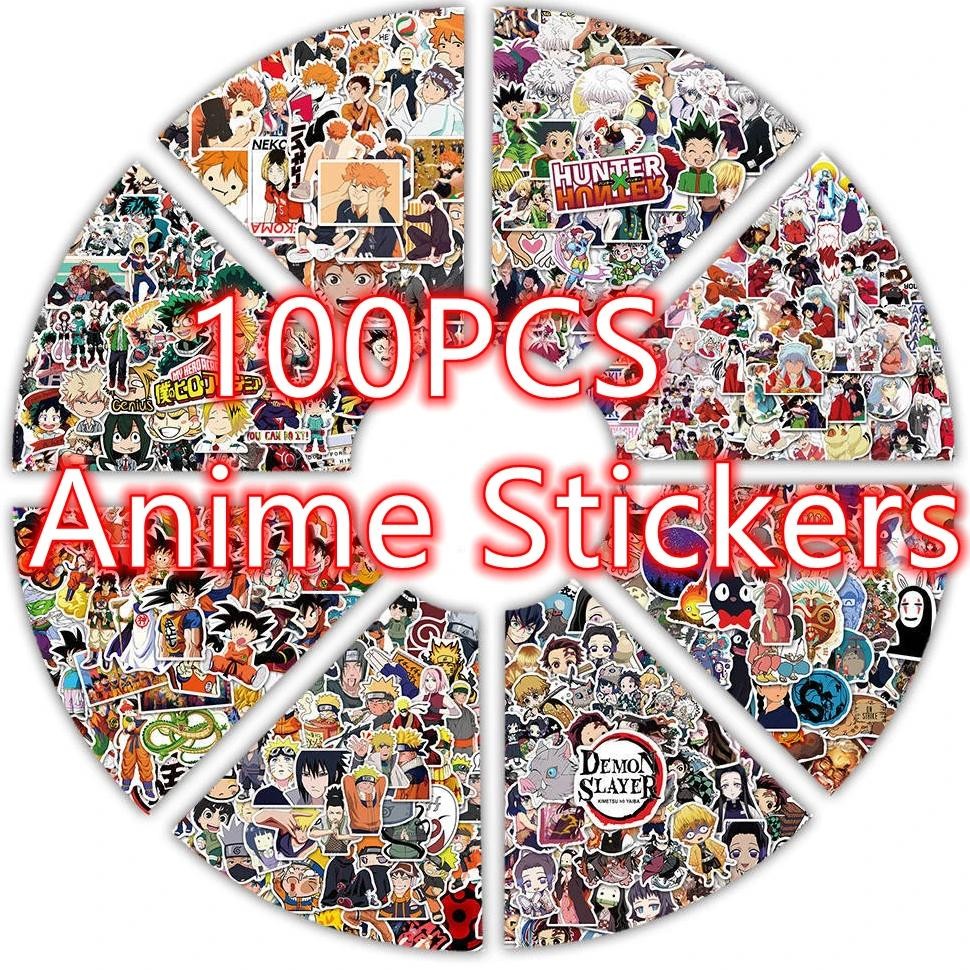 

100PCS/Set Japanese Classic Anime Sticker Pack, Laptop Phone Case Waterproof DIY Sticker Toys