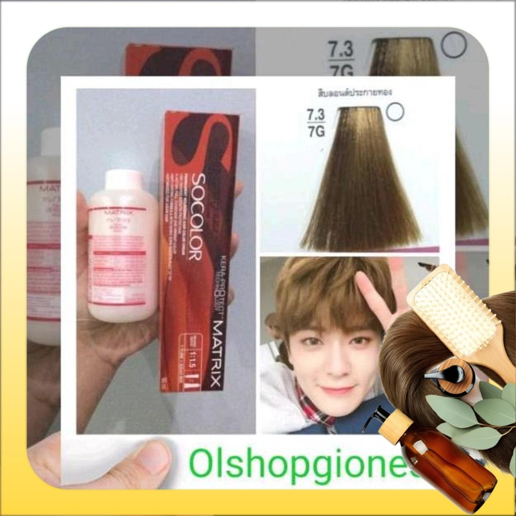 matrix socolor 7.3 gold + oxydant campuran cat rambut hair color pikok warna tahan lama baru