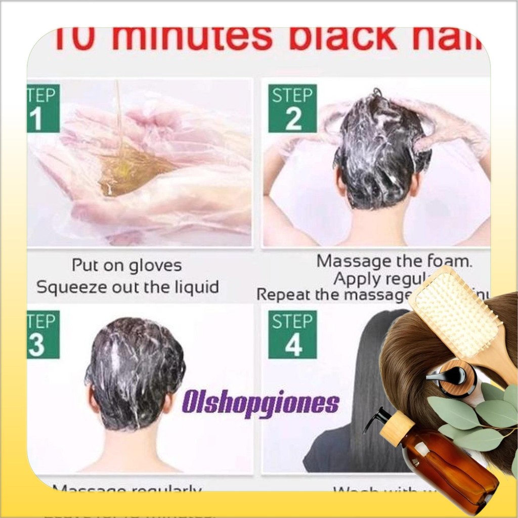 meidu 500ml shampo semir warna cat rambut tutup uban herbal instan shampoo vegan organik gosend