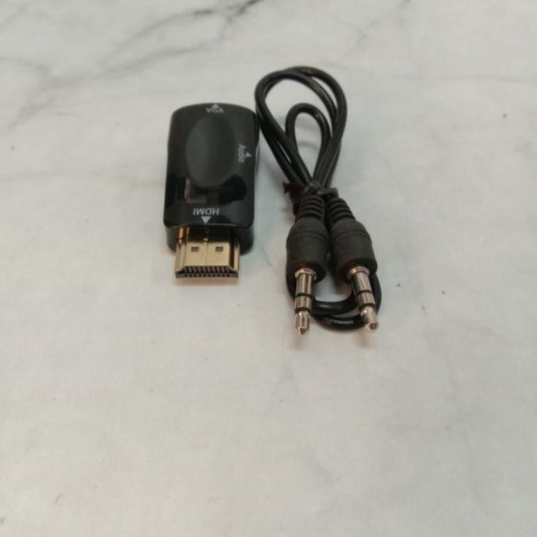 Baru Converter Hdmi To Vga Dongle + Audio / Converter Hdmi To Vga Dongle