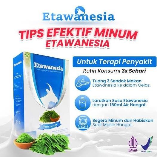 

(Expert) ETAWANESIA ETAWA BIRU 100% Original Susu Kambing Etawa + Ekstrak Moringa Folium Daun Kelor 200 gram
