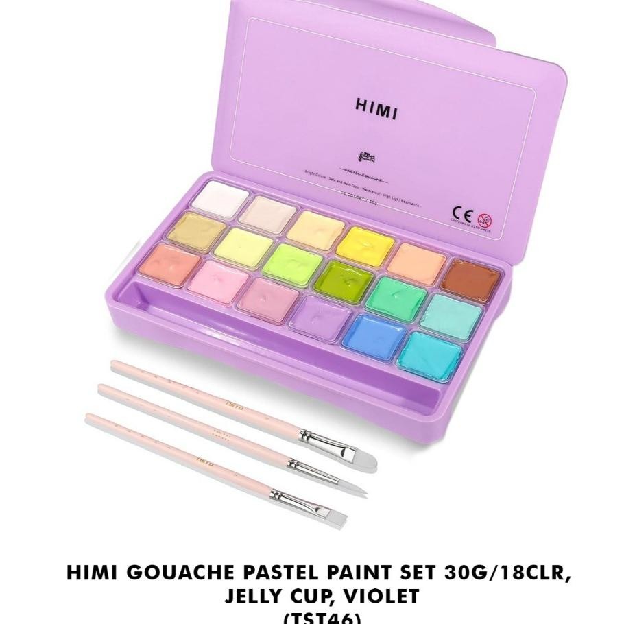 

MIYA HIMI Gouache Pastel Paint Set 30 G Isi 18 Warna - Cat Lukis Set 30 Gr X 18 Colors Warna Anak Terlaris