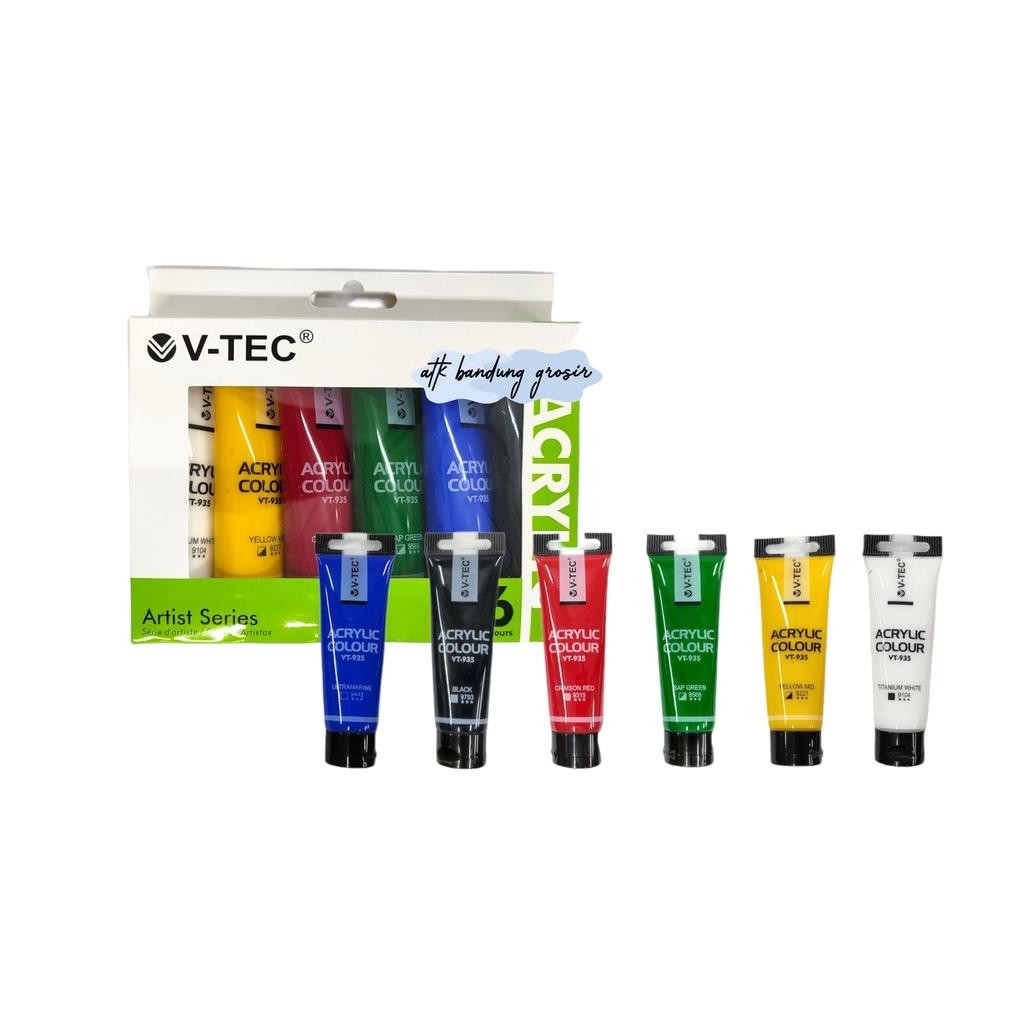 

Cat Akrilik VTEC VT-635 Acrylic Colours 6 Warna x 35 ML Set Terlaris