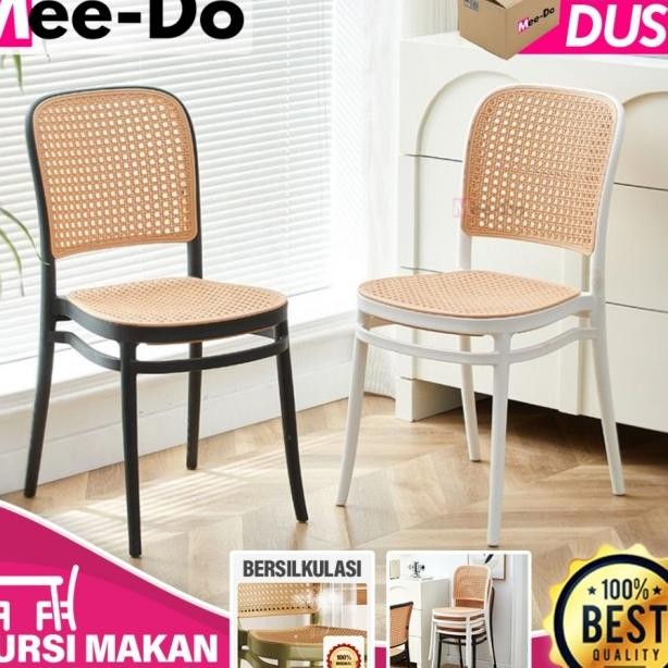 Kursi Makan Cafe Rotan Sintetis Kursi Teras Plastik Anyaman