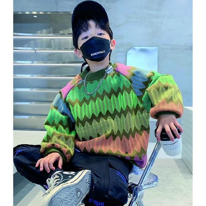 Sale Bambino Kidswear - Pakaian Anak Laki Laki Sweater Cardigan Wave Baju Lengan Panjang Anak Cowok 