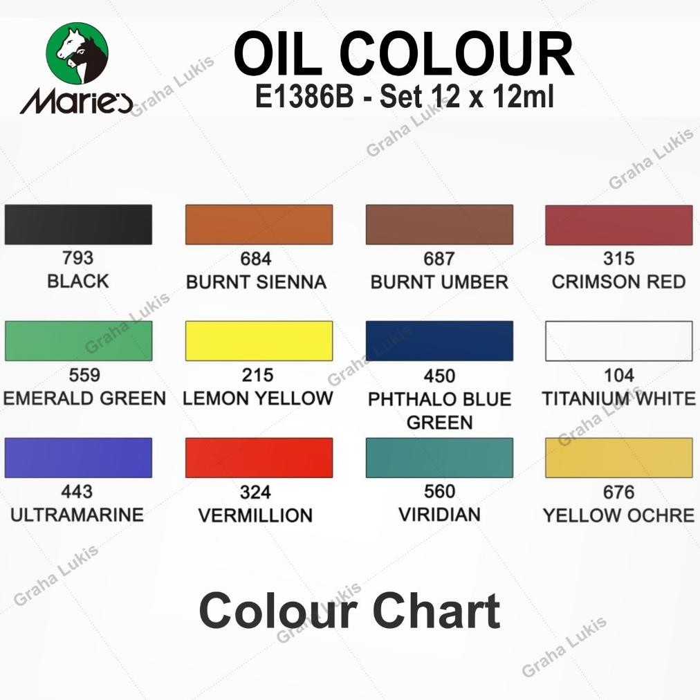 

Cat Minyak Maries Oil Color Set 12 E-1386B Terlaris