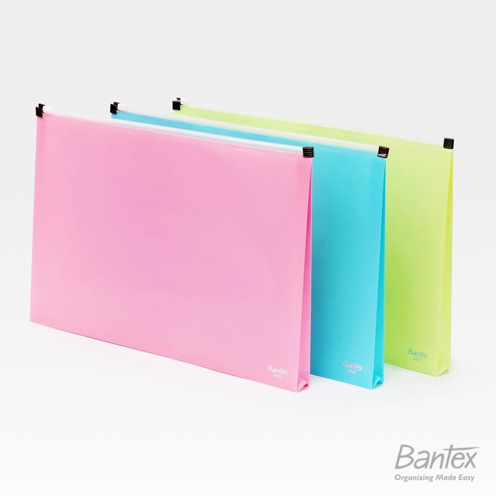 

12 Pcs Bantex Map Folder Zipper Folio Plastik Bubble Gum Color Pistachio 3222 72