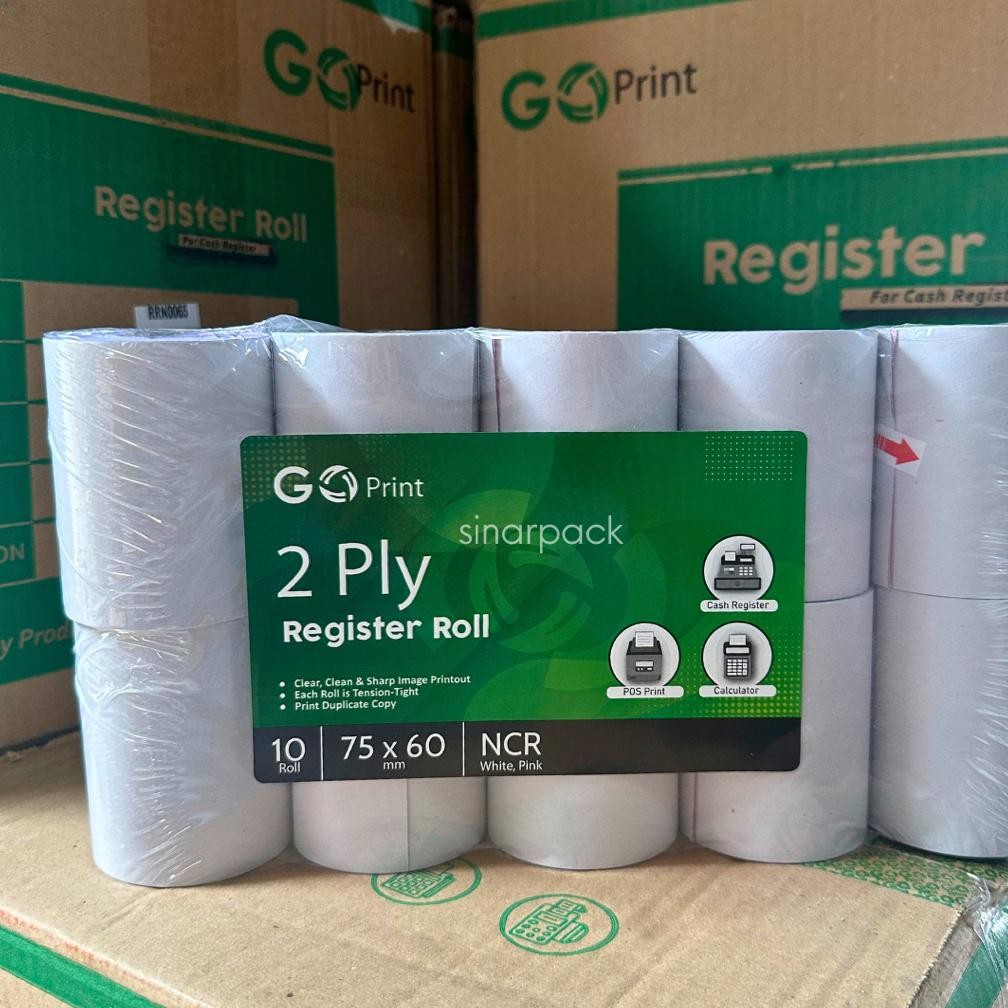 

(ISI 10 ROLL) Kertas Struk Kasir NCR 2 PLY (75 X 60) - Kertas Roll Struk / Kertas Struk EDC RB07