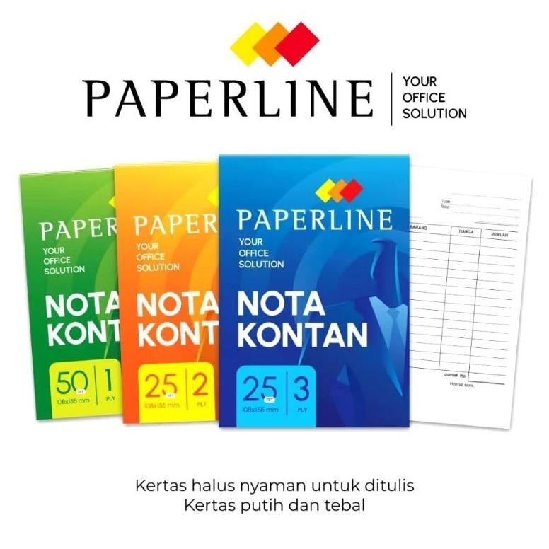 

Nota Kontan Kecil 1 Ply/Rangkap 1 Paperline (Pak 10 Pcs) RB07