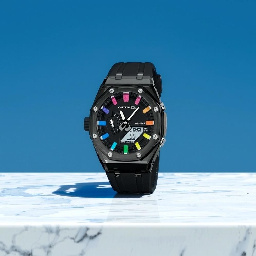 Guten Inc - Jam Tangan Pria Black Sport Watch RB