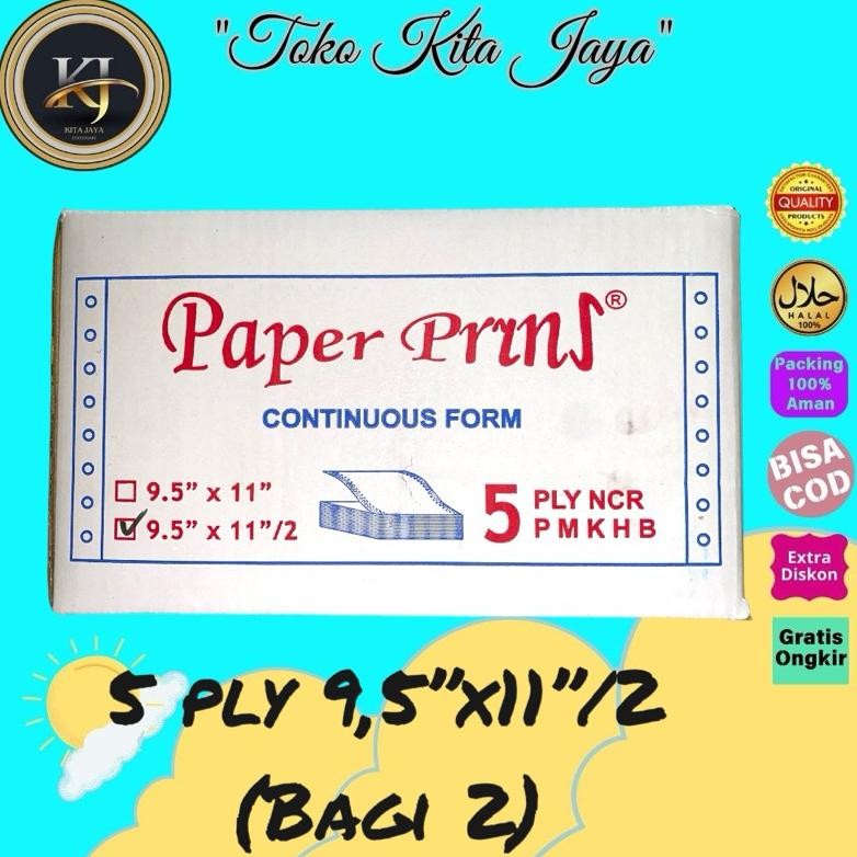 

Continous form paperprint 5ply 9,5 x 11 bagi 2 RB07
