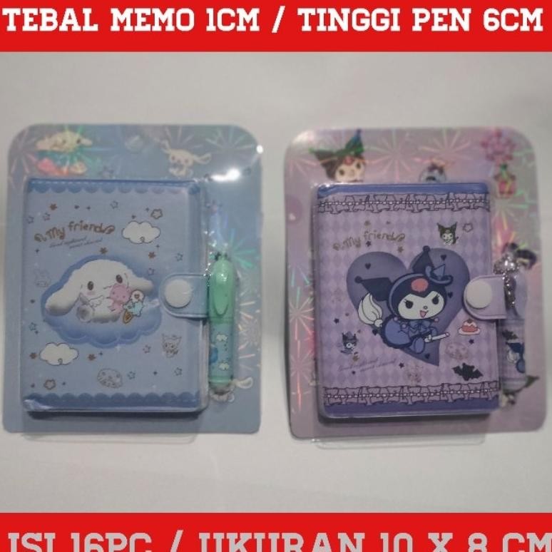 

16pc Memo Pulpen Sanrio Karakter 10x8cm Bsr RB07