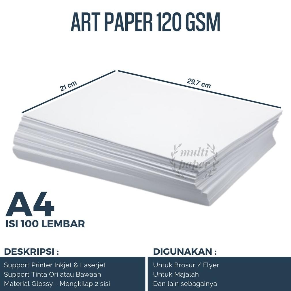 

Kertas Art Paper 120 gsm A4 isi 100 lembar / Kertas Flyer A4 RB07