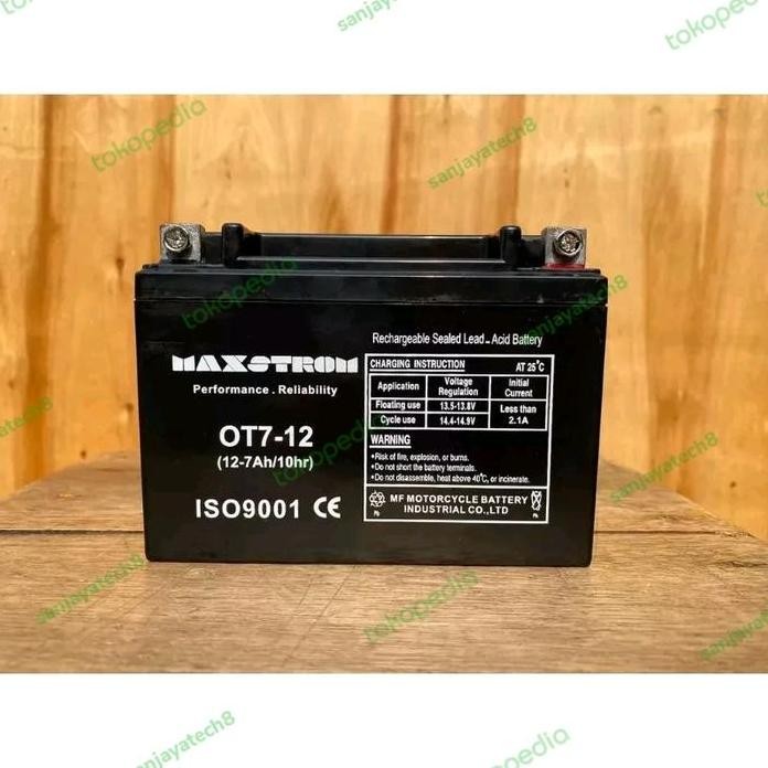 

Terlaris Aki Kering Genset Maxstrom Ot7-12 12V 7Ah Model Baut