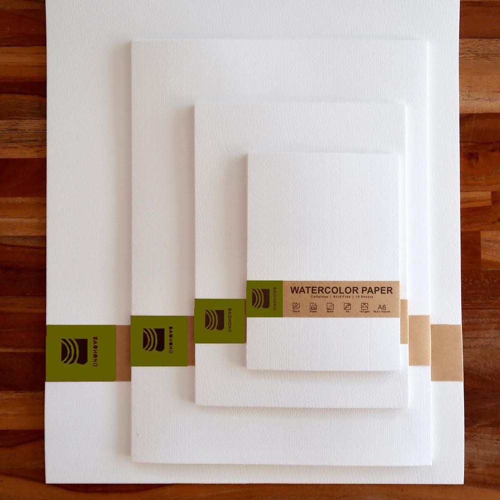 

Baohong Watercolor Paper Cellulose 5 Sheet A3 180gsm Acid Free RB07