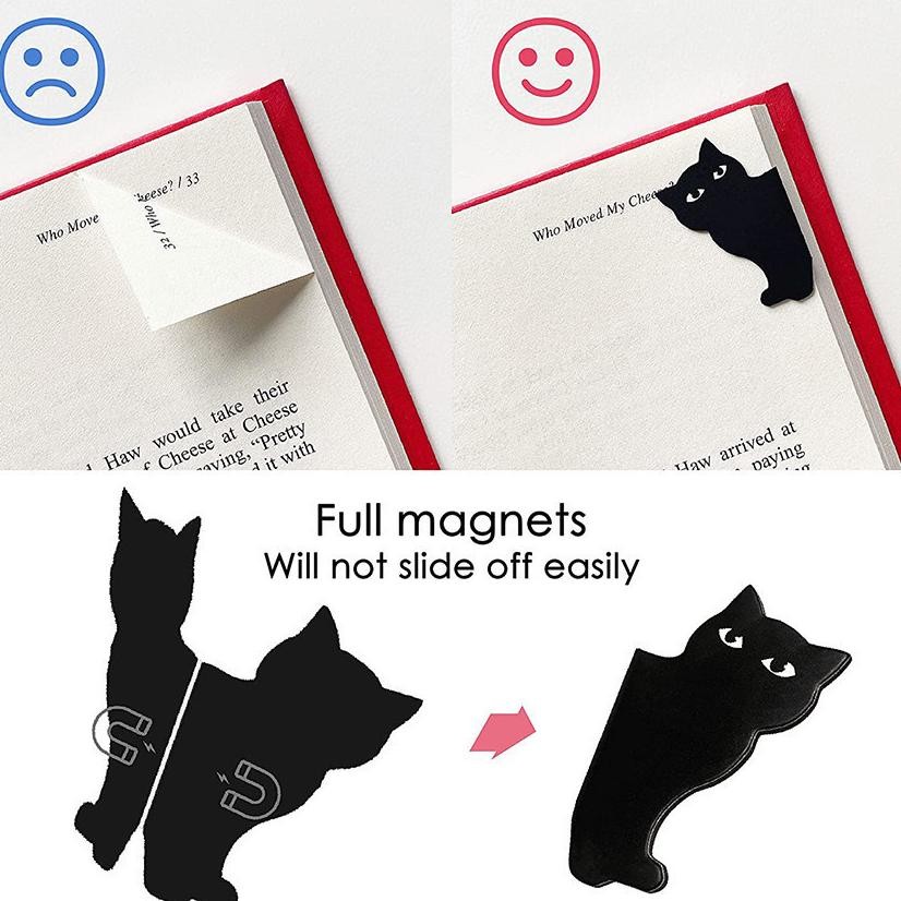 

6Pcs/Set Pembatas Buku Magnet Lucu Kucing Hitam Cat Magnetic Bookmark Fancy Stationery RB07