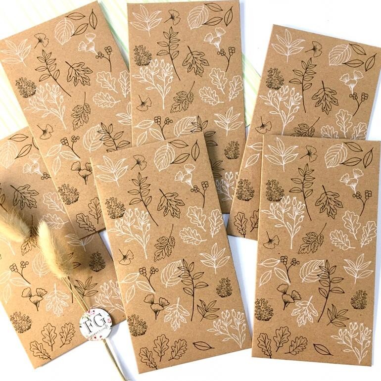 

Amplop Uang 6pcs Angpau Natural Twotone Leaf 9x17cm by Fgpaper RB07
