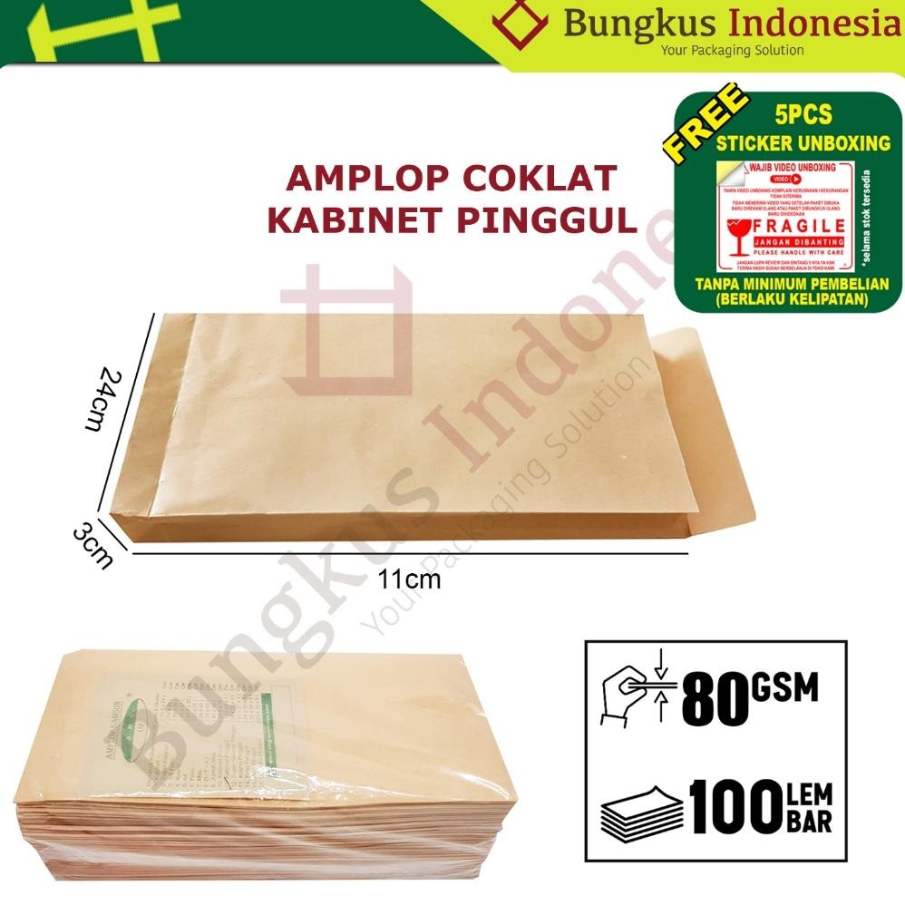 

Baru Amplop Coklat Kabinet 11x24cm Isi 100 Lembar Amplop Uang Besar
