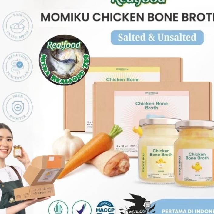 

Realfood Momiku Chien Bone Broth Trial 6 Jar P.12 Jar Mpasi Kaldu Tulang Ayam Bersertifikat Bpom Halal
