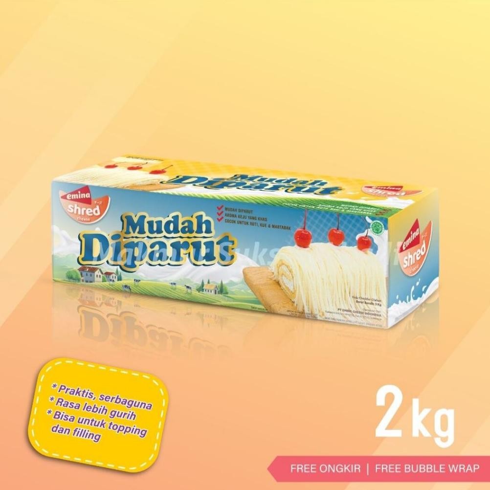 

Baru Keju Emina Shred 2Kg - Block Cheese Mudah Diparut Hemat