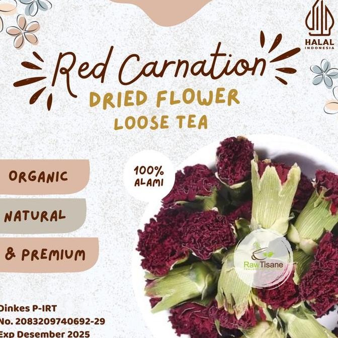 

SALE!!! Red Carnation Flower Tea / Dianthus Caryophyllus / Teh Bunga Anyelir